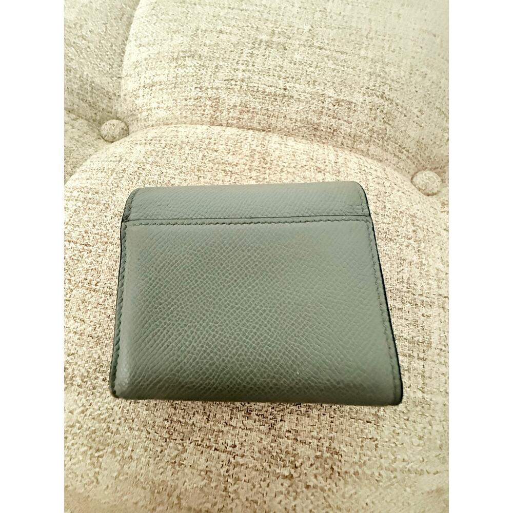Christian Dior Blue Gray Leather Saddle Compact Wallet Gold D Charm, Dior Paris - Picture 6 of 11